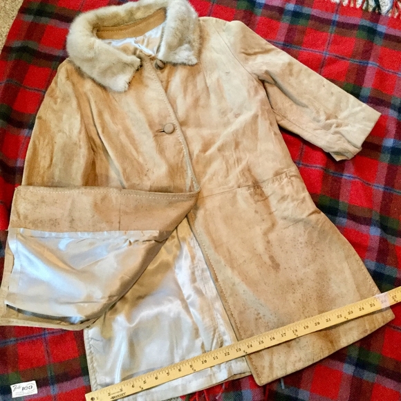 ⚜️ Vintage Cropped Blazer Taupe Fleck EUC Mort Schraeder SHOULDER PADS - Picture 14 of 16